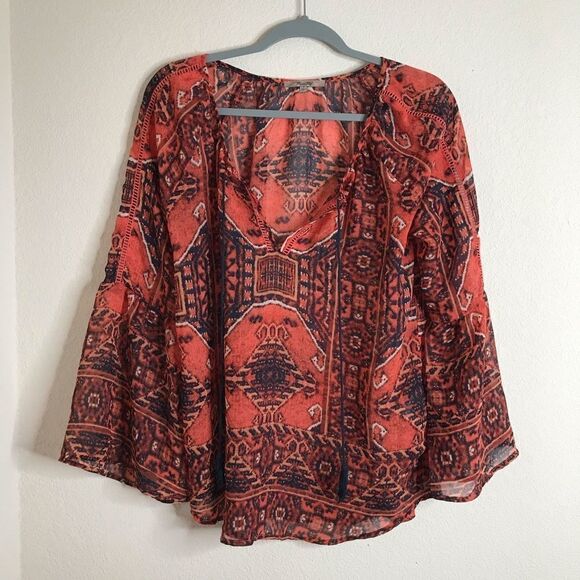 Miss me‎ boho flared sleeve sheer blouse - Picture 2 of 9